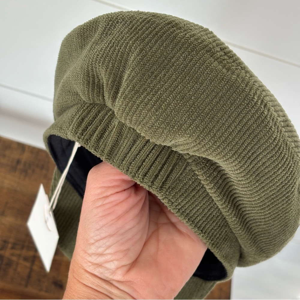 Anthropologie Wyeth Farrah Corduroy Newsboy Cap Olive Green NWT - Picture 9 of 13